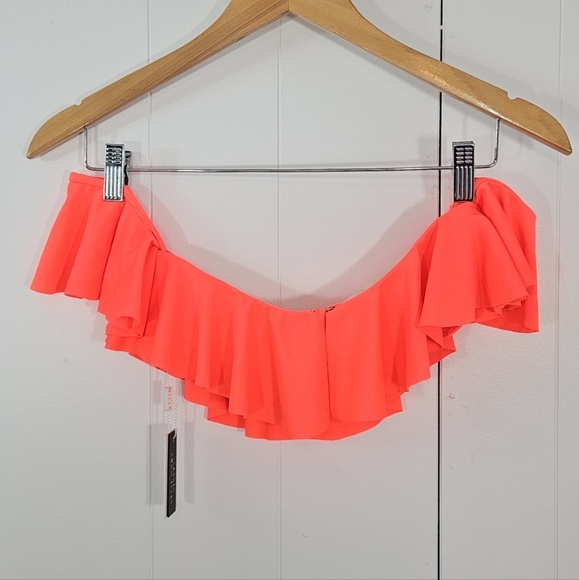 NWT Milly Cabana Off-Shoulder Ruffle Bikini Top Luxe & Flirty! Size small - Picture 3 of 13